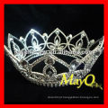 Full Round Crystal Queen coroa de pageant, coroas atacado representação e tiaras, coroas redondas à venda